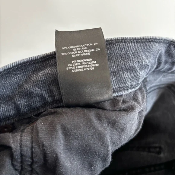 Denim Forum The Arlo High Rise Straight Jean Raw Hem Faded Black Size 30 26L - Picture 4 of 11